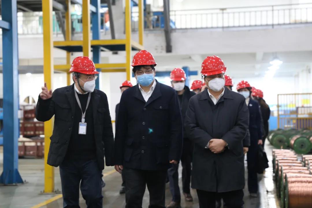 省委組織部副部長(zhǎng)胡旭陽(yáng)一行赴浙江中大元通特種電纜有限公司開(kāi)展 “三服務(wù)”活動(dòng) 調(diào)研指導(dǎo)疫情防控和復(fù)工復(fù)產(chǎn)